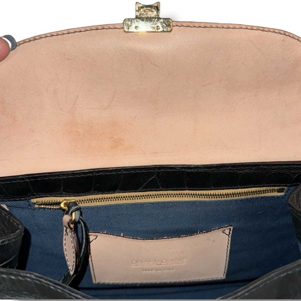 Dooney & Bourke Italian Leather Croc Embossed Rare Satchel - Made in Italy - Picture 11 of 11